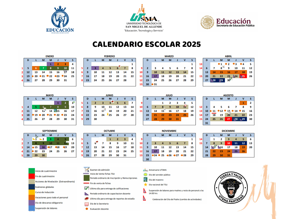 Vista previa del Calendario Académico
